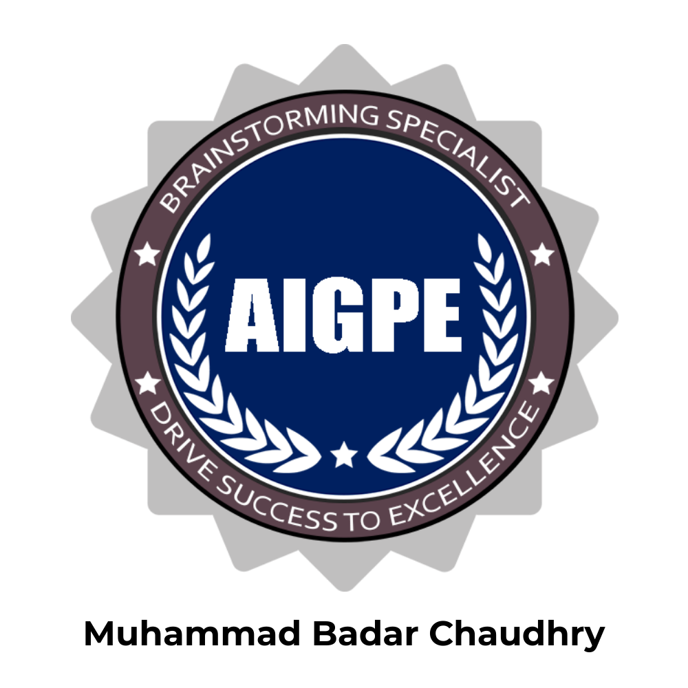 AIGPE Badge of Muhammad Badar Chaudhry